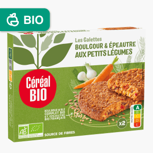 Céréal Bio - Galettes boulgour & épeautre aux petits légumes (2x100g) Céréal Bio - Galettes boulgour & épeautre aux petits légumes (2x100g)