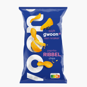G'woon Ribbelchips paprika 250g