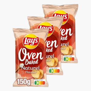 Lay's Oven Baked Natural Chips 150g 3x