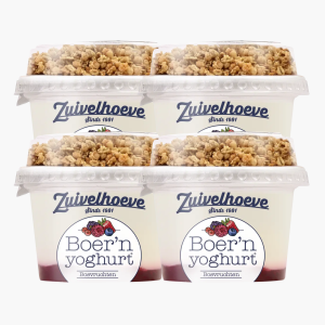 Zuivelhoeve Boer'n yoghurt bosvruchten & muesli 170g 4x