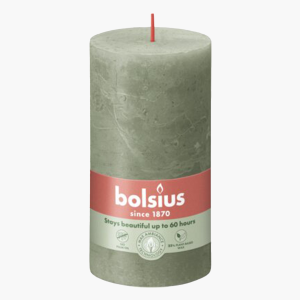 Bolsius Rustieke kaars olijfgroen 13cm
