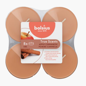 Bolsius Maxi theelicht cinnamon 8st