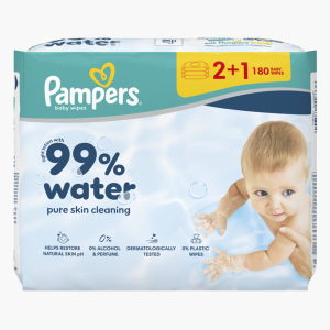 Pampers 99% water baby wipes 3-pack 180st