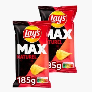 Lay's Max Naturel Ribbel Chips 185g 2x