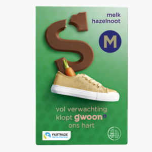 G'woon Chocoladeletter s melk hazelnoot praline 210g