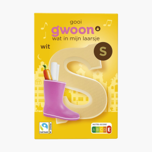 G'woon Chocoladeletter Wit 135g