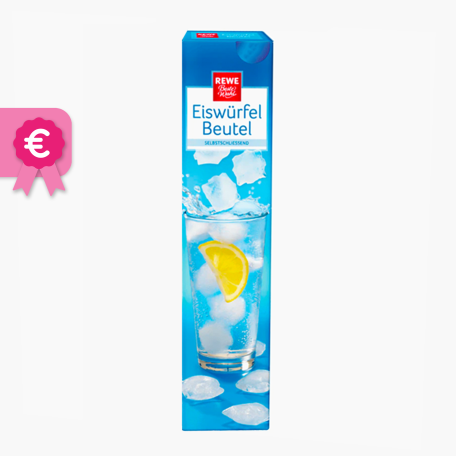Rewe Beste Wahl XXL Eiswürfelbeutel für 90 Stück order online!