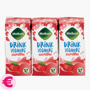 Melkan Drinkyoghurt aardbei 6-pack 20cl