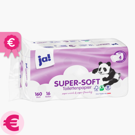 Ja! Toilettenpapier Super-Soft 4-lagig 16x160 Blatt