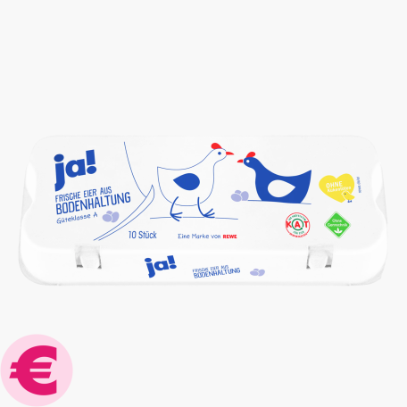Ja! Frische Eier aus Bodenhaltung Kl. S 10 Stück