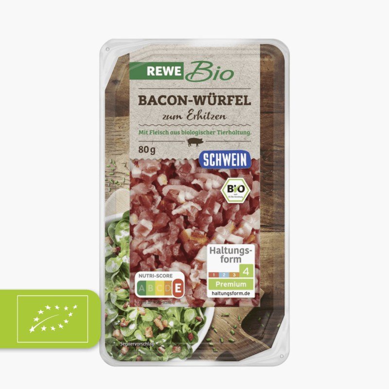 Rewe Bio Bacon-Würfel Schwein 80g