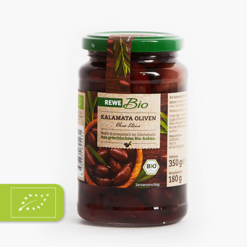 Rewe Bio Kalamata Oliven ohne Stein 180g