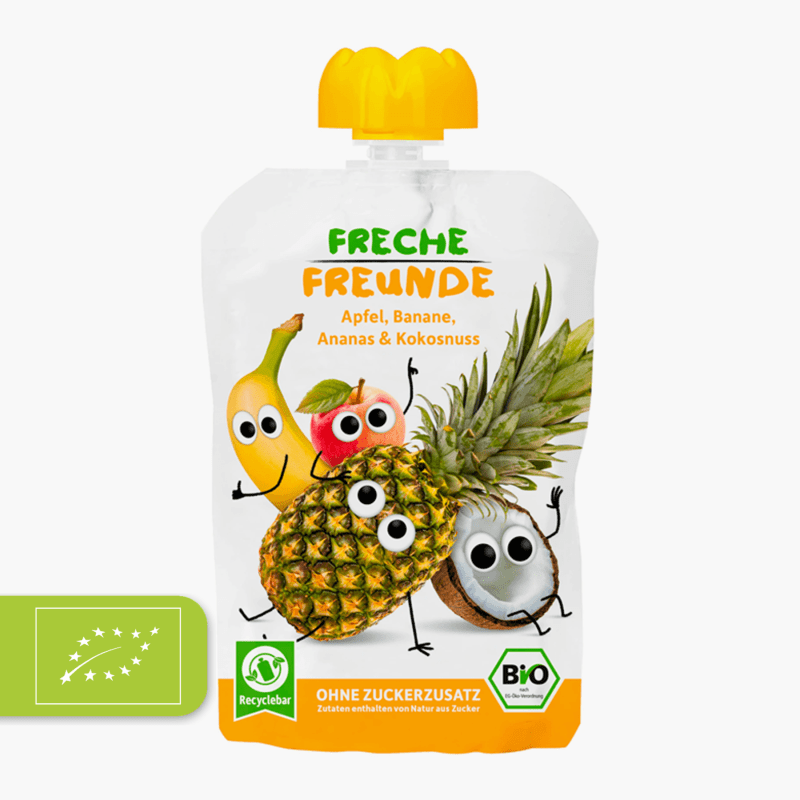 Freche Freunde Bio Quetschie Apfel, Banane, Ananas & Kokosnuss 100g