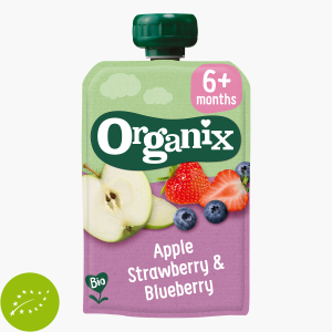 Organix Knijpfruit appel, aardbei en bosbes 6m