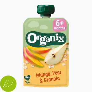 Organix Knijpfruit mango, peer en granola 6m 100g