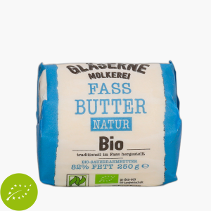 Gläserne Molkerei Bio Fassbutter Sauerrahm natur 250g