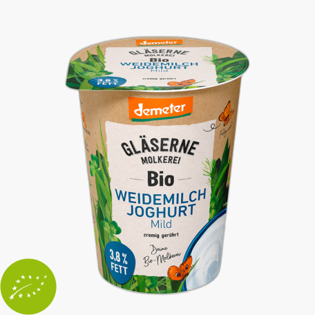 Gläserne Molkerei Bio Joghurt mild 3,8% Fett. 500g