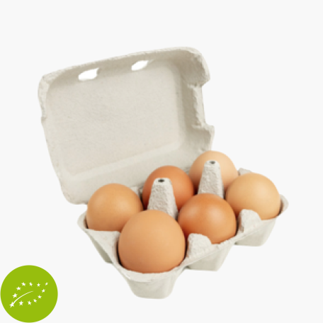 Gutshof Bio Eier Bruderhahn Kl. S-XL 6 Stück