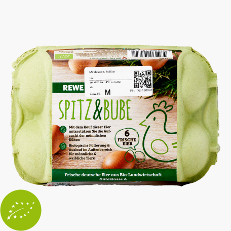 Bio Eier Spitz und Bube Kl. S-L 6 Stück
