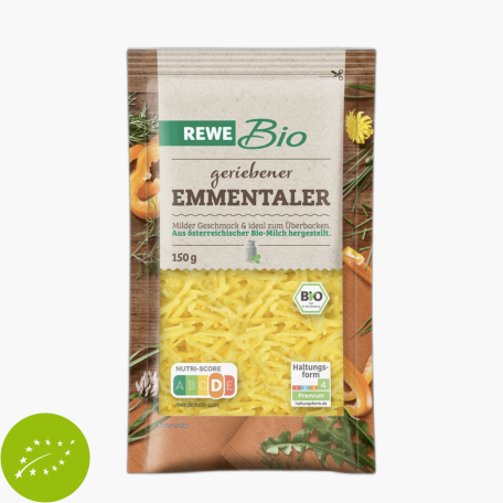 Rewe Bio Emmentaler Ger. 45% 150g