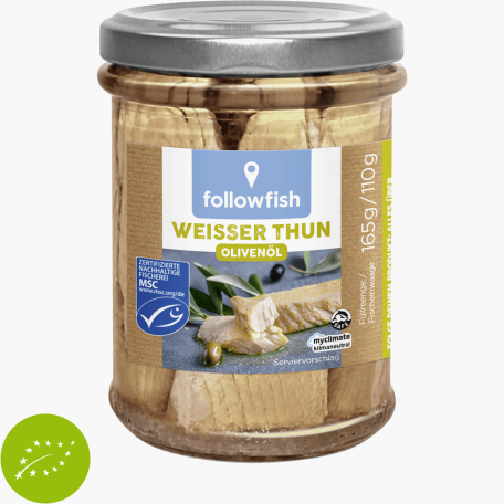 Followfísh MSC Weißer Thunfisch in Bio-Olivenöl 165g