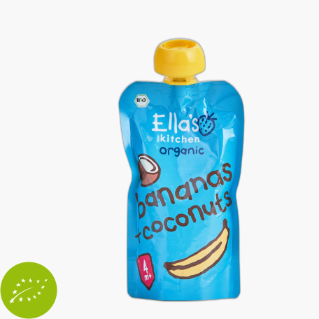 Ella's Kitchen Organic Bananas + Coconuts 4+ Maanden 120g Ella's Kitchen Organic Bananas + Coconuts 4+ Maanden 120g