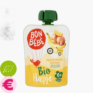 Bon Bebe Fruithapje Appel Perzik Banaan 6M Bio 90g