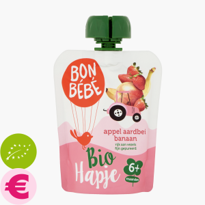 Bon Bebe Fruithapje Appel Aardbei 6M Bio 90g