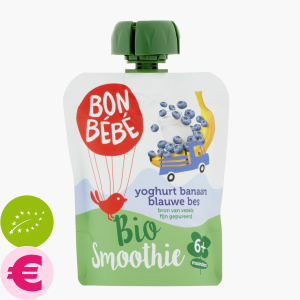 Bon Bebe Smoothie Yoghurt Banaan Blauwe Bes Bio 90g