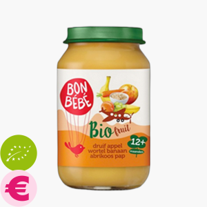Bon Bebe 12M Druif Wortel Banaan Abrikoos Pap 200g Bio