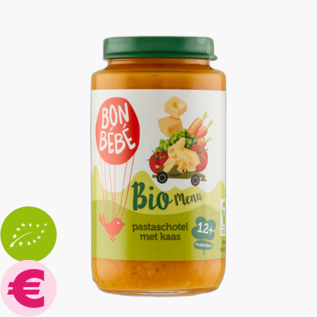 Bon Bebe Pastaschotel Kaas 12m 250g Bio Bon Bebe Pastaschotel Kaas 12m 250g Bio
