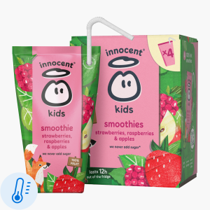 Innocent kids aardbei & framboos 4x150ml