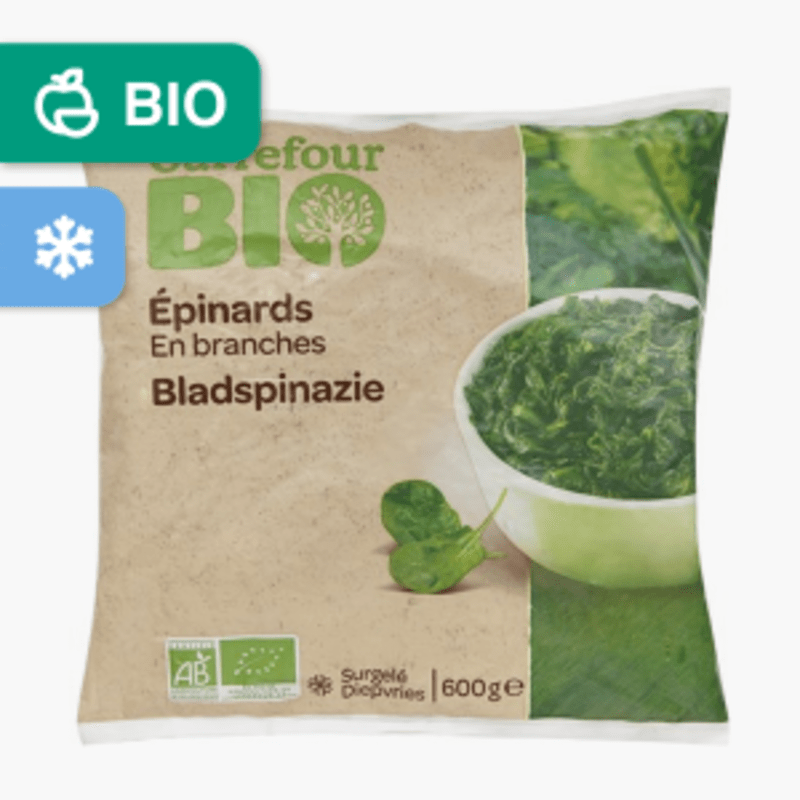 Carrefour Bio - Epinards en branches (600g)