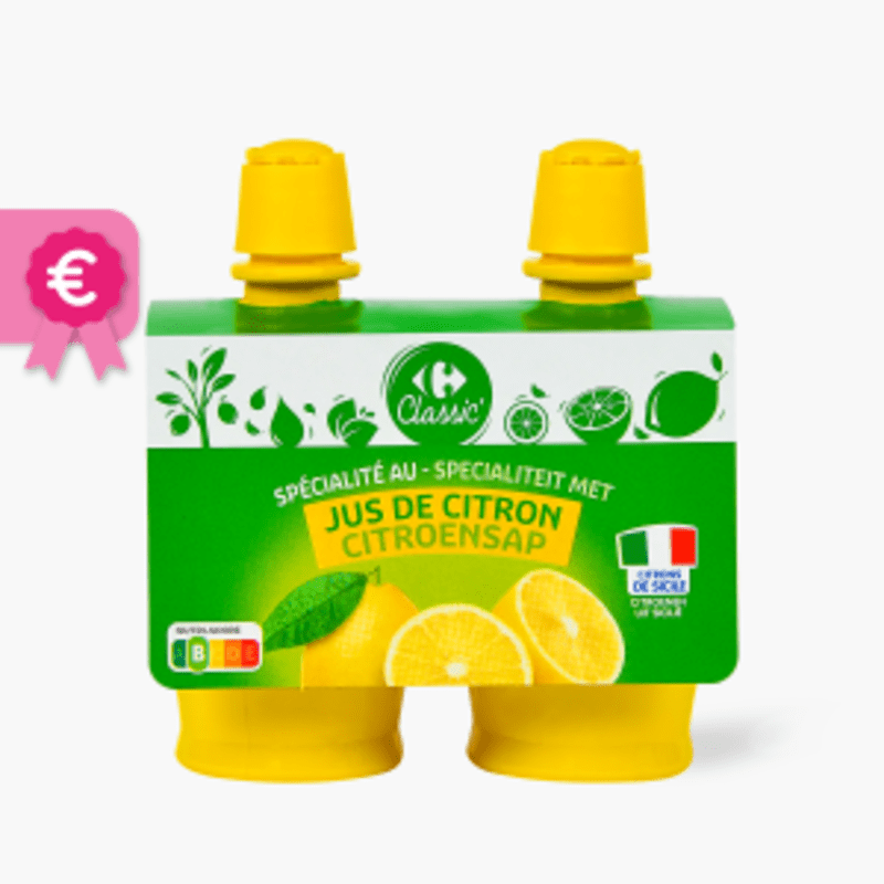 Carrefour - Jus de citron x2 (115ml la bouteille)