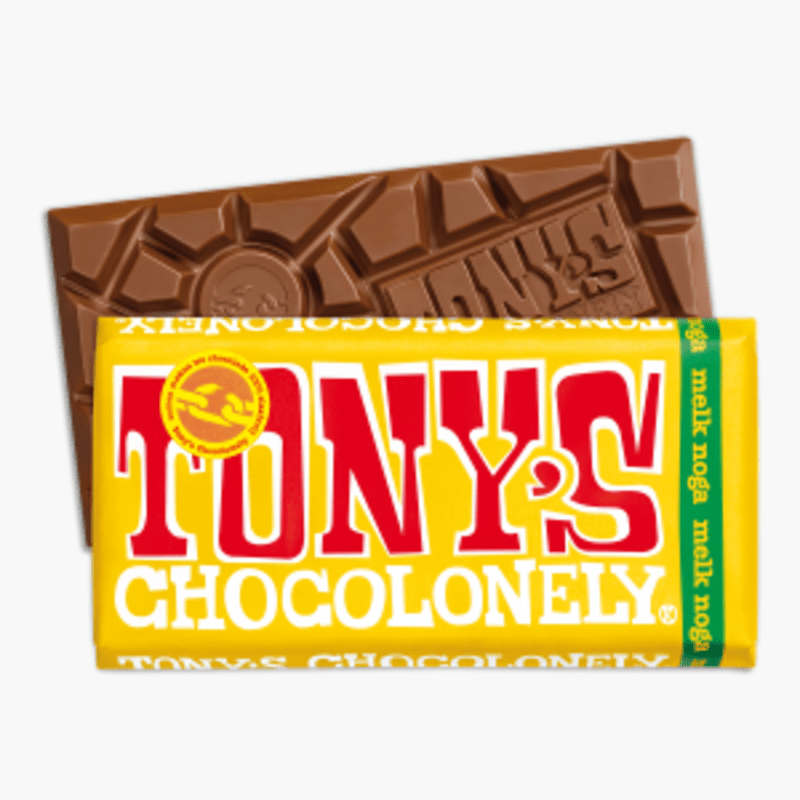 Tony's Chocolonely Chocolade Melk Noga 180g