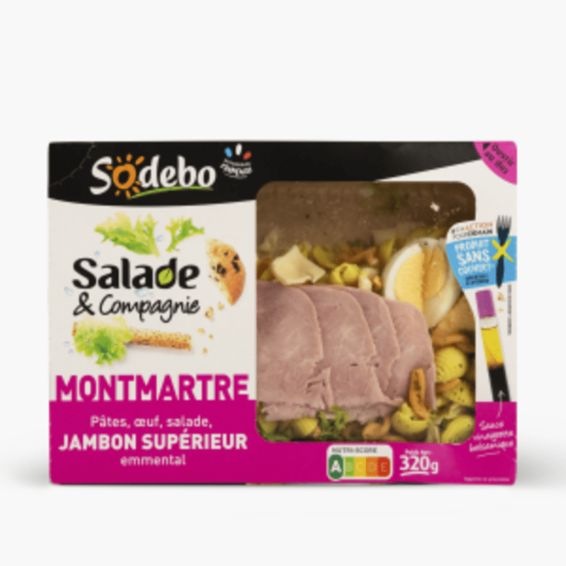 Sodebo - Salade Montmartre jambon cuit, oeuf, crudités et emmental (320g)