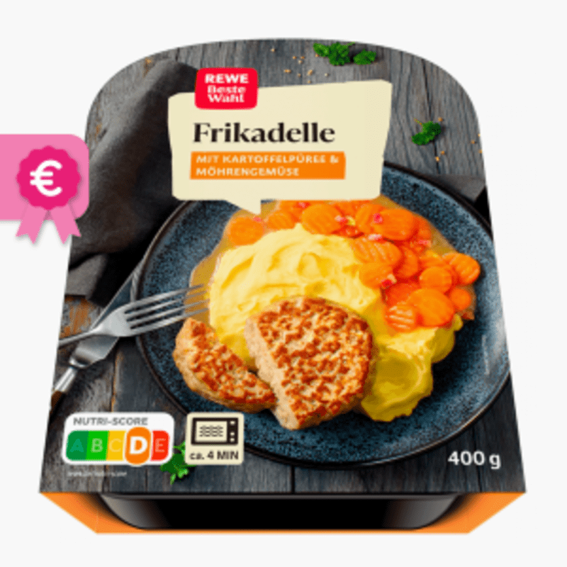 Rewe Beste Wahl Frikadelle mit Möhrengemüse 400g