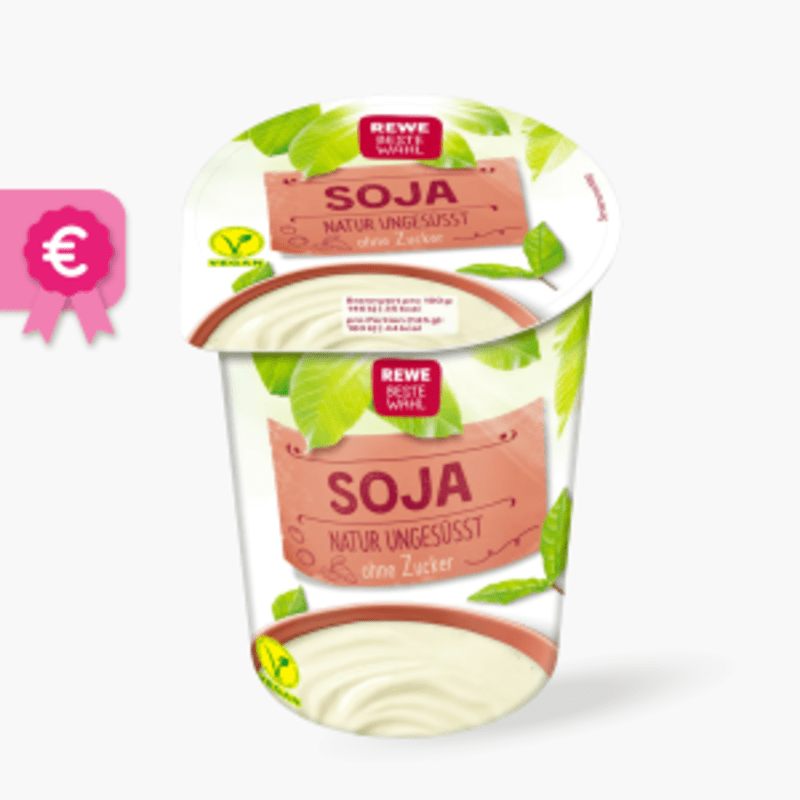 Rewe Beste Wahl Soja-Joghurt ohne Zucker vegan 500g