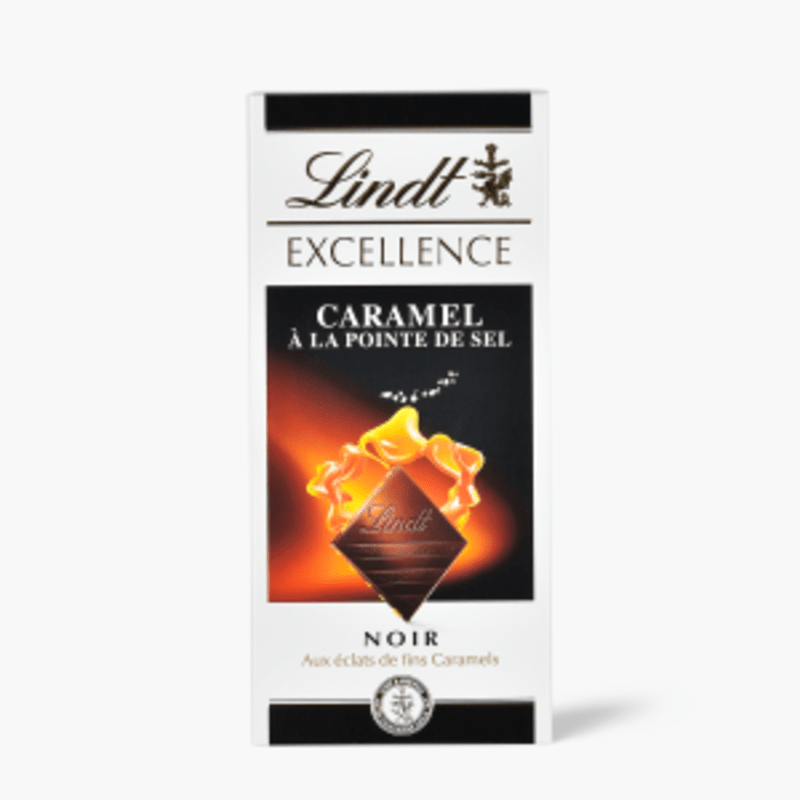 Lindt Excellence - Tablette chocolat noir caramel sel (100g)