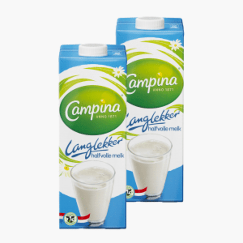 Campina Melk halfvol 1l langlekker 2x