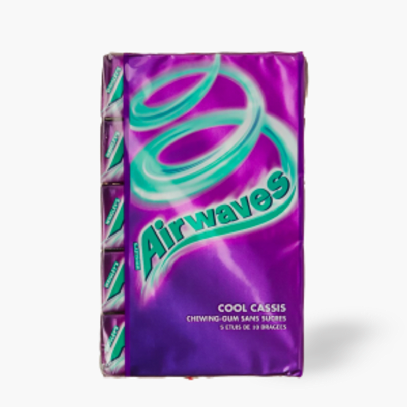 Airwaves - Menthol & Cassis, chewing-gum sans sucres 5x10 (70g)