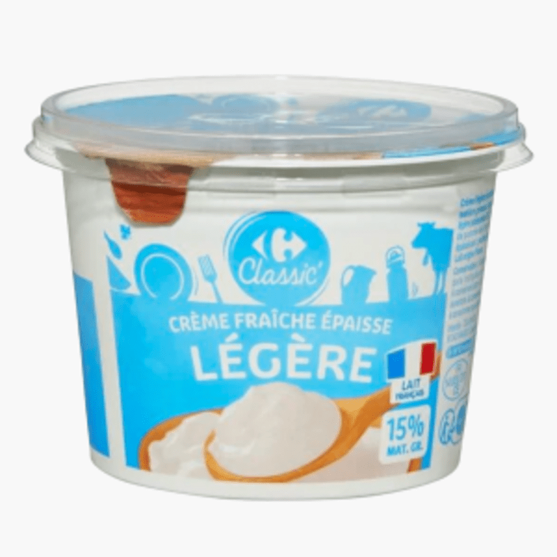 Carrefour - Crème fraîche épaisse légère 15% MG (20cl)