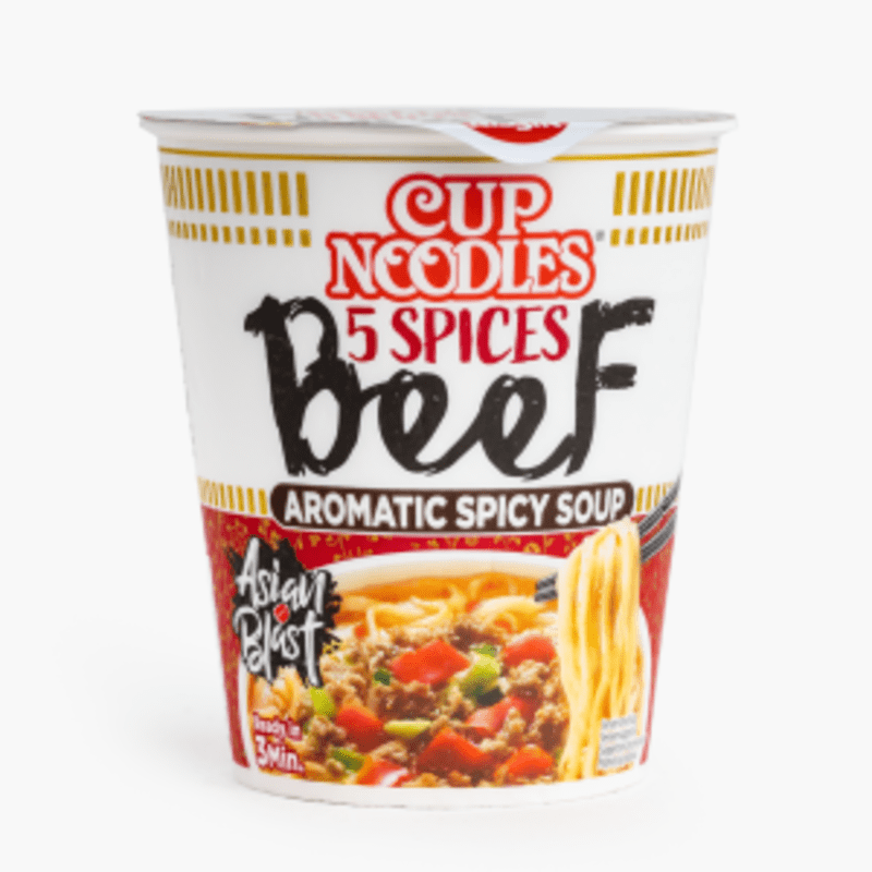 Nissin CUp Noodles 5 Spices Beef Aromatic Spicy Soup 64g