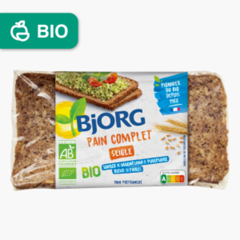 Bjorg - Pain Complet De Seigle, Prétranché, Bio (500g)