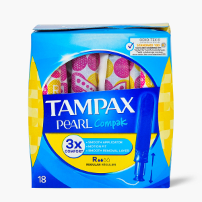 Tampax Pearl - Tampons hygiéniques, régulier (x18)