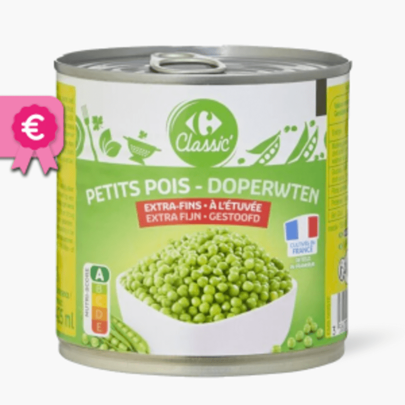 Carrefour - Petits pois natures (265g)