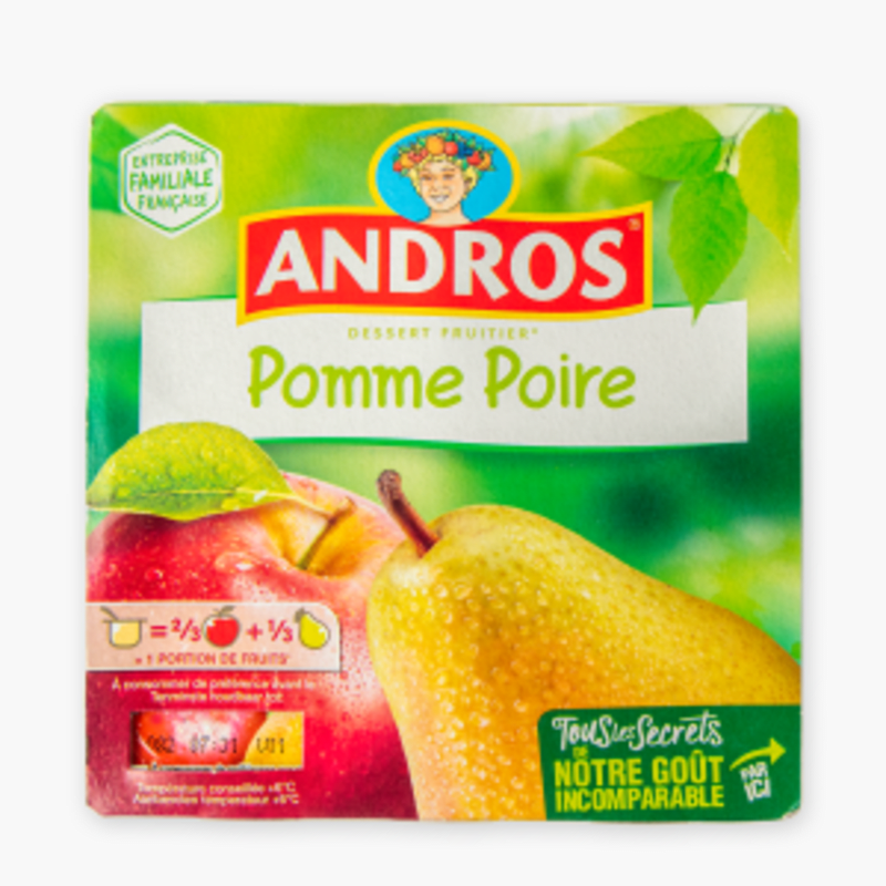 Andros - Compote pomme poire (4x100g)