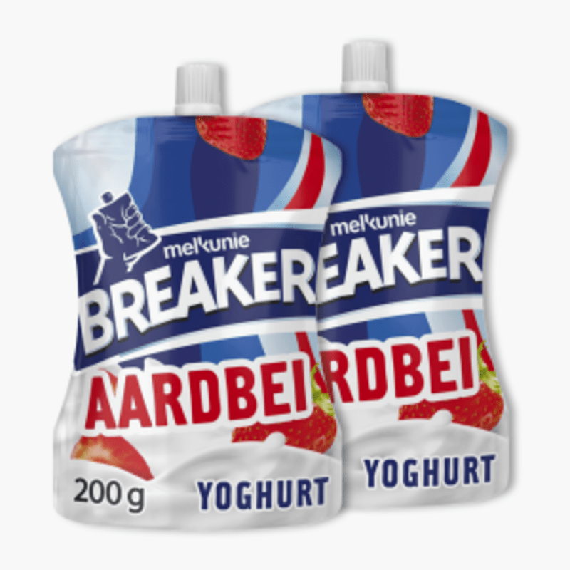 Melkunie Breaker aardbei yoghurt 200g 2x