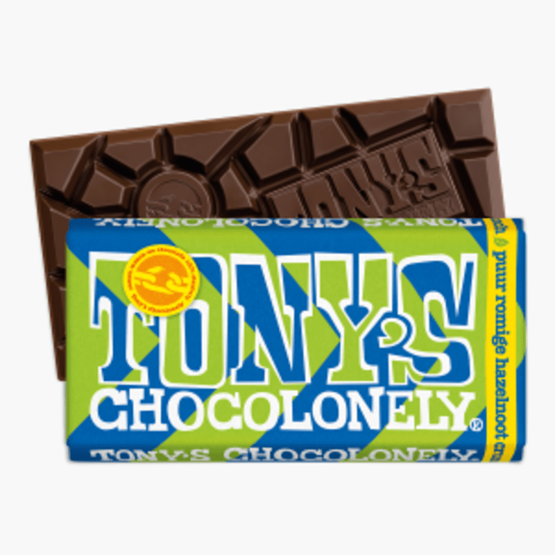 Tony's Chocolonely Chocolade Puur Romige Hazelnoot Crunch 180g