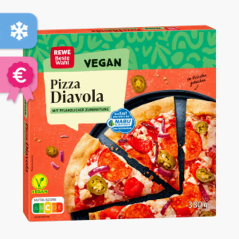 Rewe Beste Wahl Vegan Pizza Diavola 380g